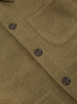 Cheap Field Jacket In Lovat Wool Fleece Men Fleece.