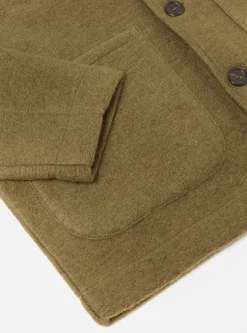 Cheap Field Jacket In Lovat Wool Fleece Men Fleece.
