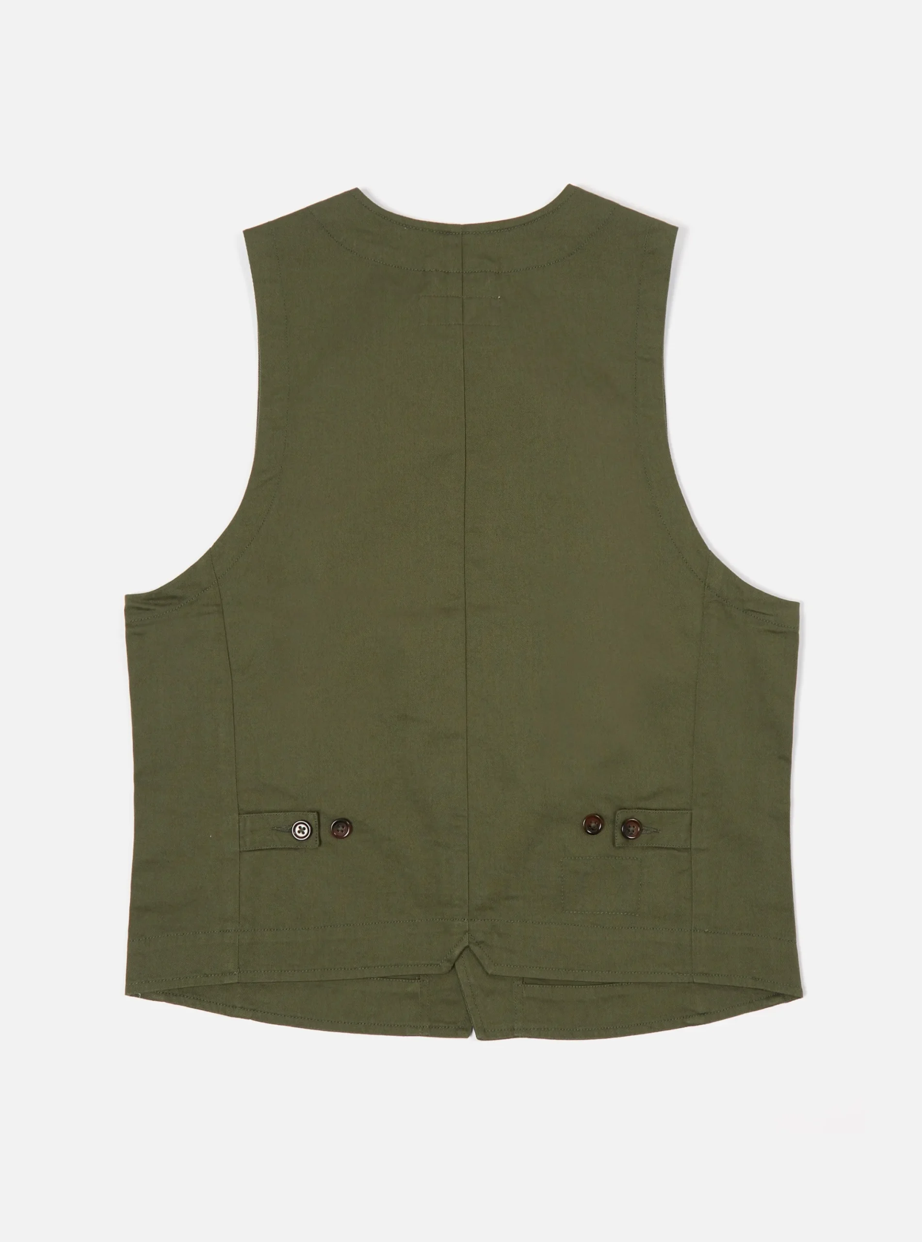 New Field Waistcoat In Light Olive Twill Men Suiting.
