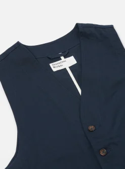 New Field Waistcoat In Navy Twill Men Suiting.