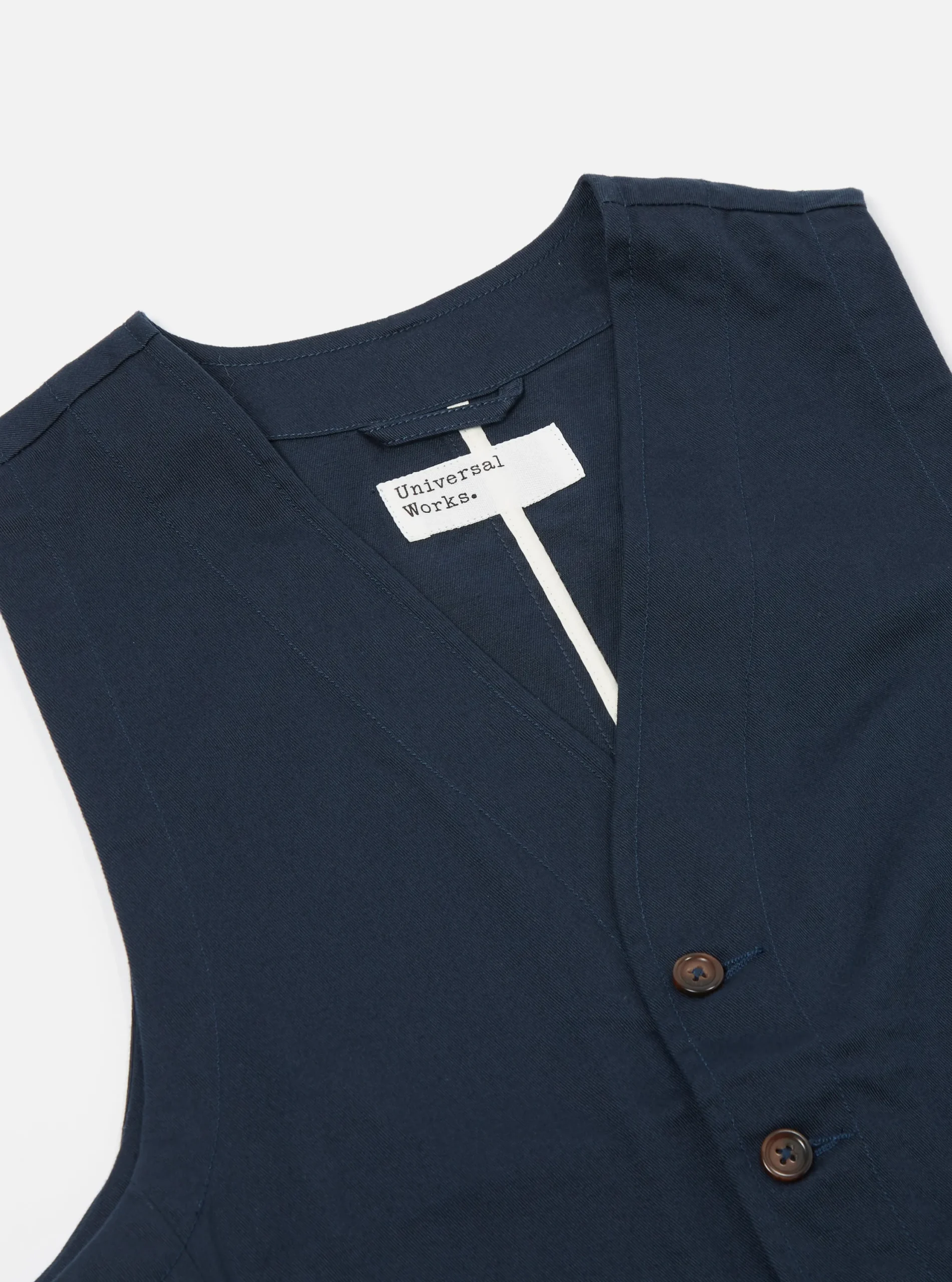 New Field Waistcoat In Navy Twill Men Suiting.