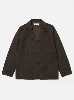 Best Sale Five Pocket Jacket In Brown Italian Pinstripe Men Jackets.