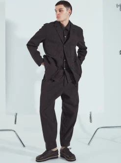 Best Sale Five Pocket Jacket In Brown Italian Pinstripe Men Jackets.