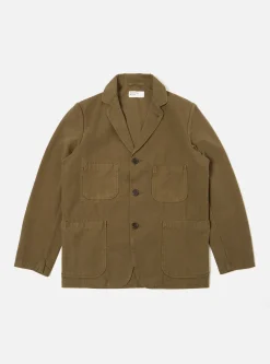 Cheap Five Pocket Jacket In Olive Canvas Men Jackets.