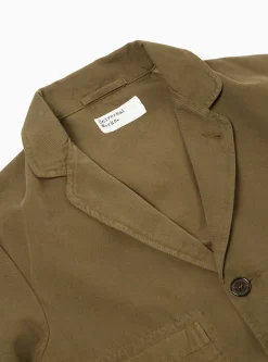 Cheap Five Pocket Jacket In Olive Canvas Men Jackets.