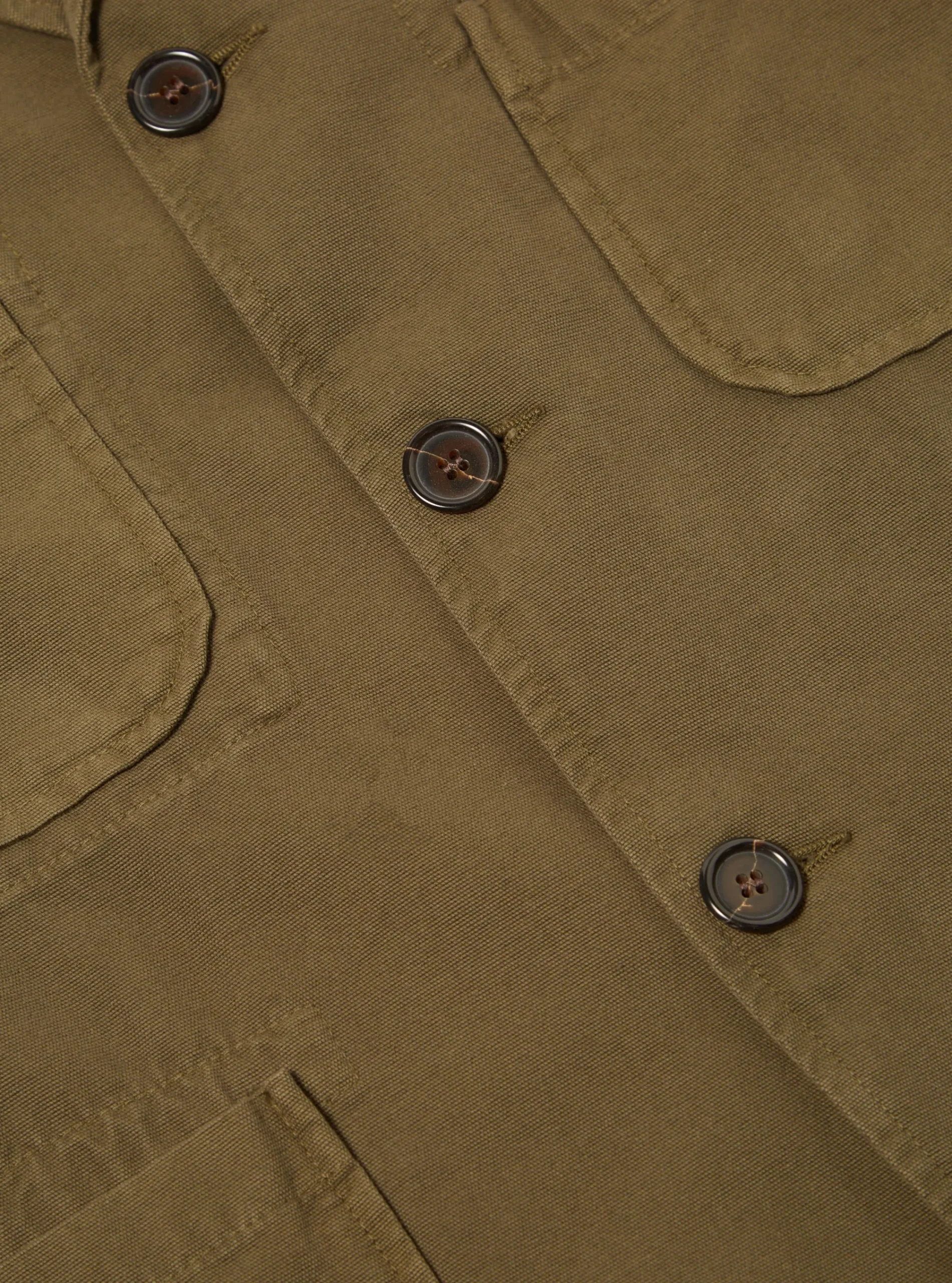 Cheap Five Pocket Jacket In Olive Canvas Men Jackets.