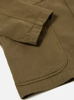 Cheap Five Pocket Jacket In Olive Canvas Men Jackets.