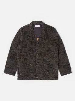 Store Five Pocket Jacket In Black Japanese Print Cord Men Jackets.