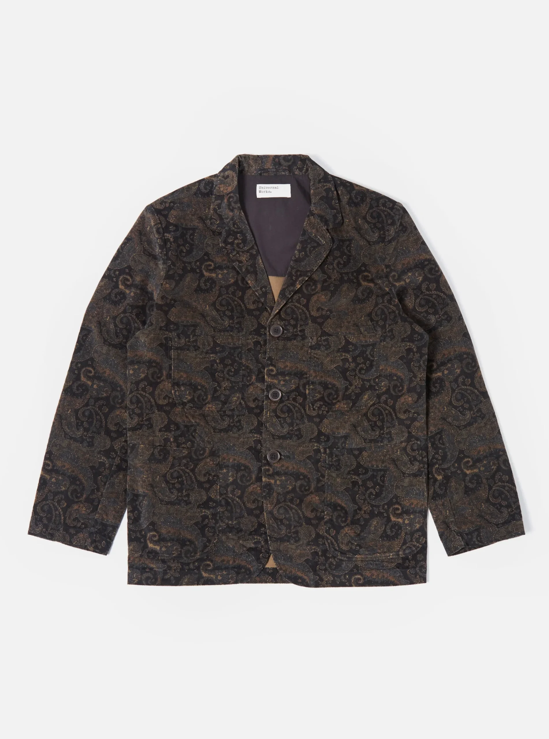Store Five Pocket Jacket In Black Japanese Print Cord Men Jackets.