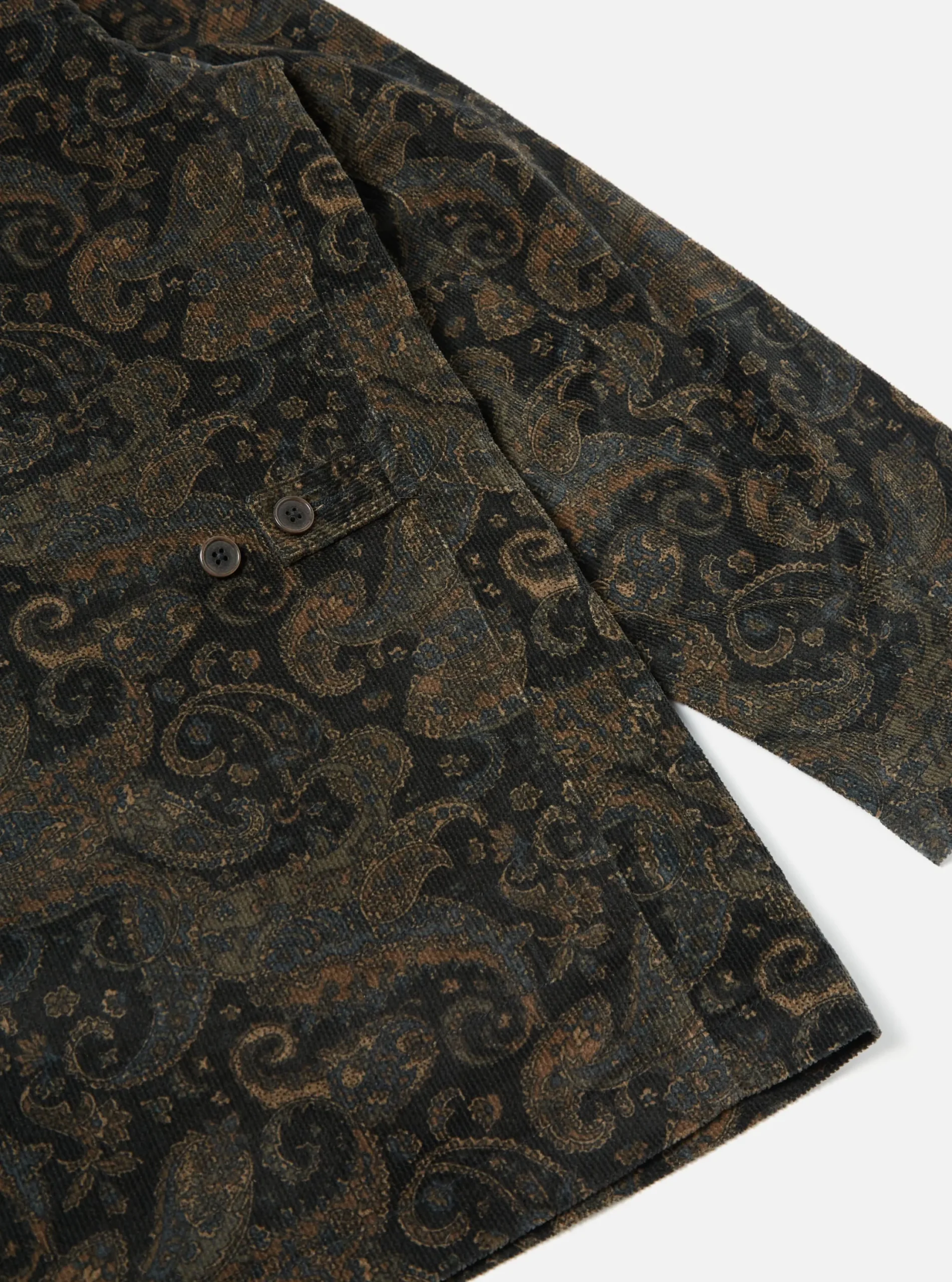 Store Five Pocket Jacket In Black Japanese Print Cord Men Jackets.