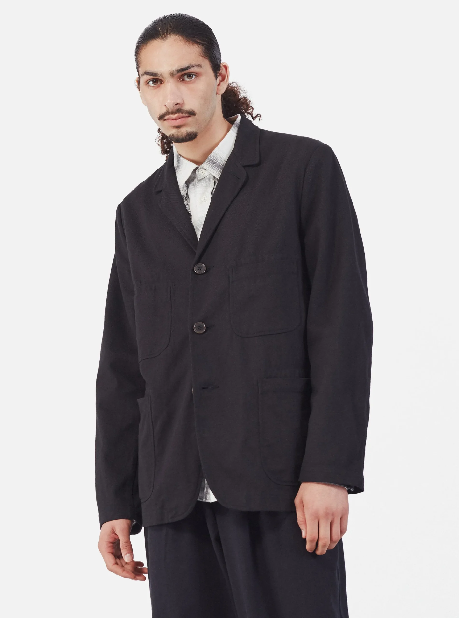 Sale Five Pocket Jacket In Black Winter Twill Men Jackets.