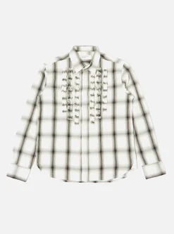 Store Frill Shirt In Ecru Shadow Check Men Shirts.