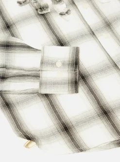 Store Frill Shirt In Ecru Shadow Check Men Shirts.