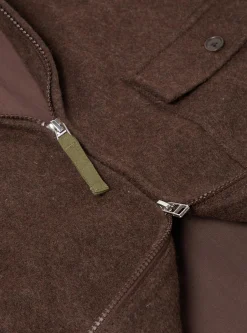 Discount Gower Jacket In Brown Melange Melton Men Jackets.