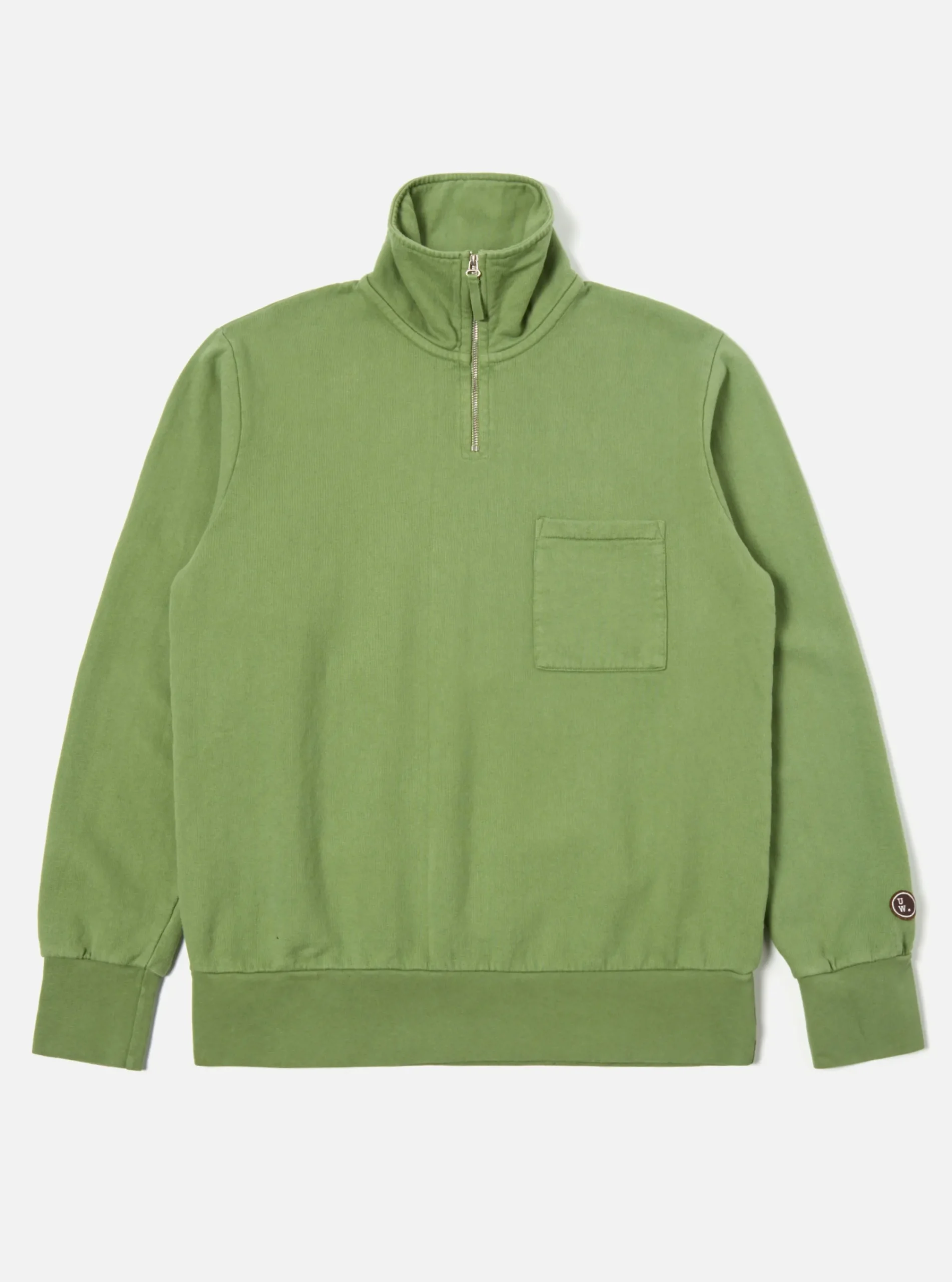 Sale Half Zip Sweatshirt In Green Dry Handle Brushback Men Tees & Sweats.