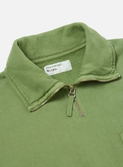 Sale Half Zip Sweatshirt In Green Dry Handle Brushback Men Tees & Sweats.
