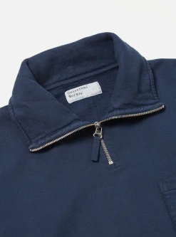 Hot Half Zip Sweatshirt In Navy Dry Handle Brushback Men Tees & Sweats.