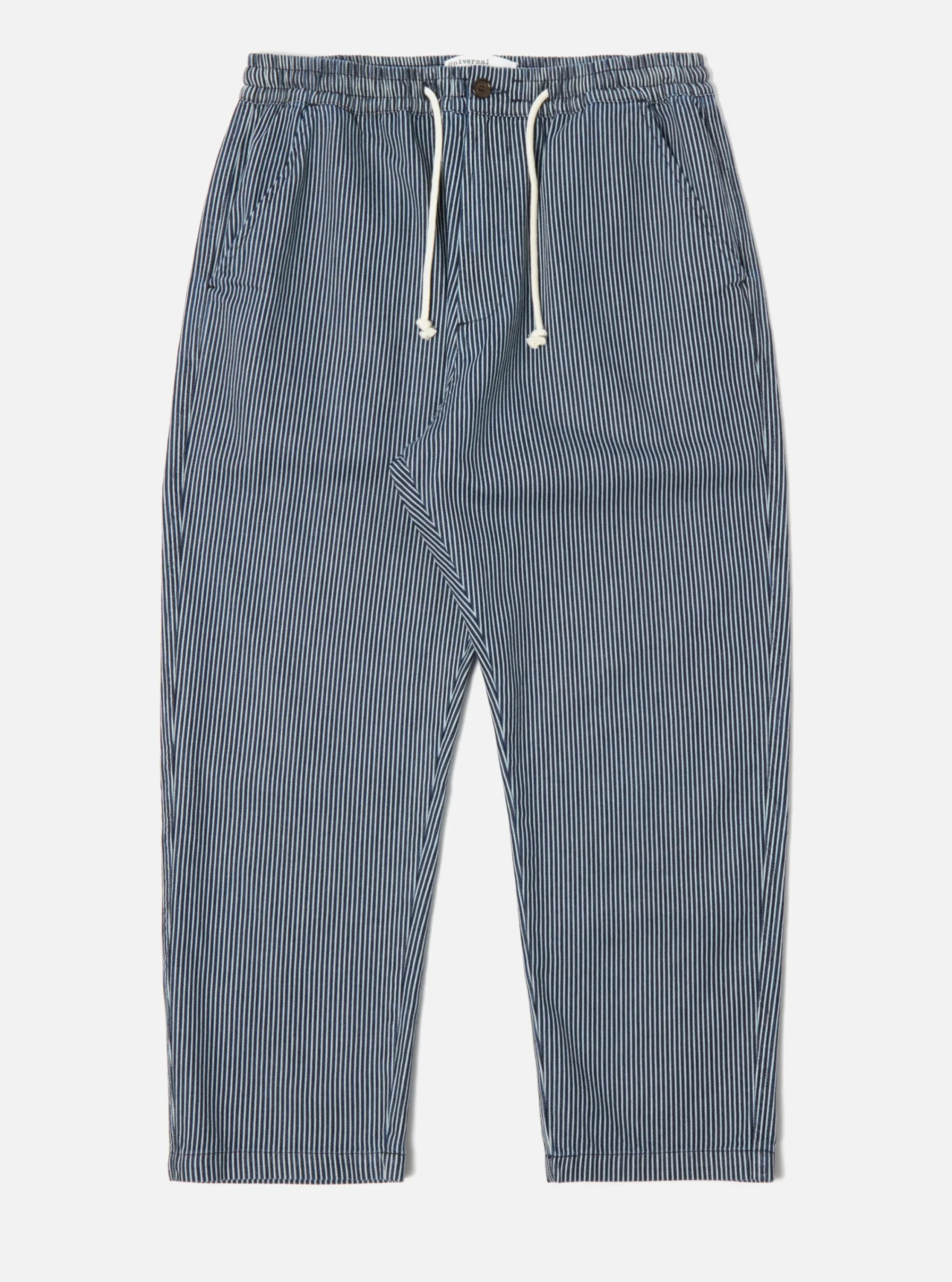 Fashion Hi Water Trouser In Indigo Hickory Stripe Denim Men Trousers.