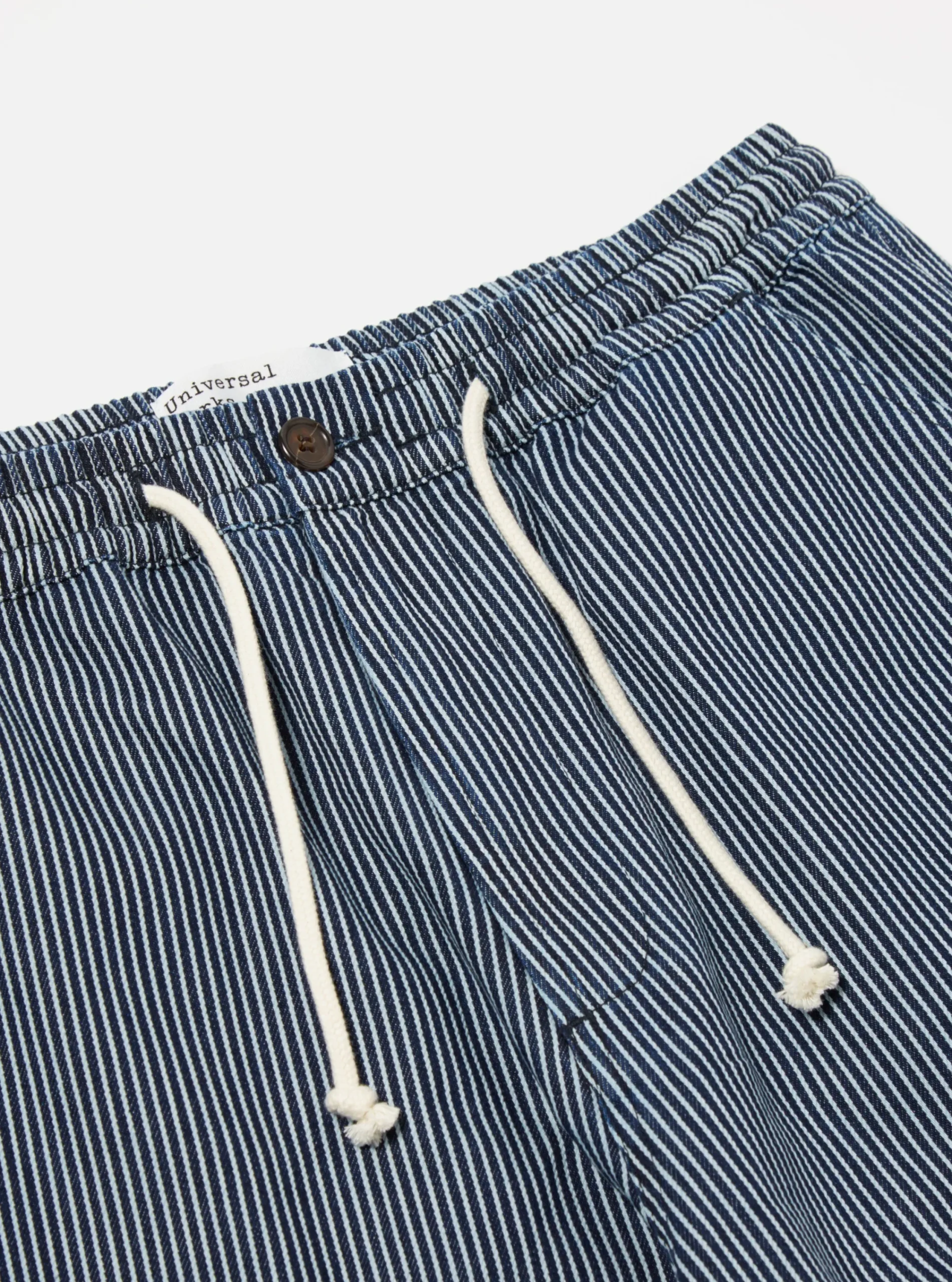 Fashion Hi Water Trouser In Indigo Hickory Stripe Denim Men Trousers.