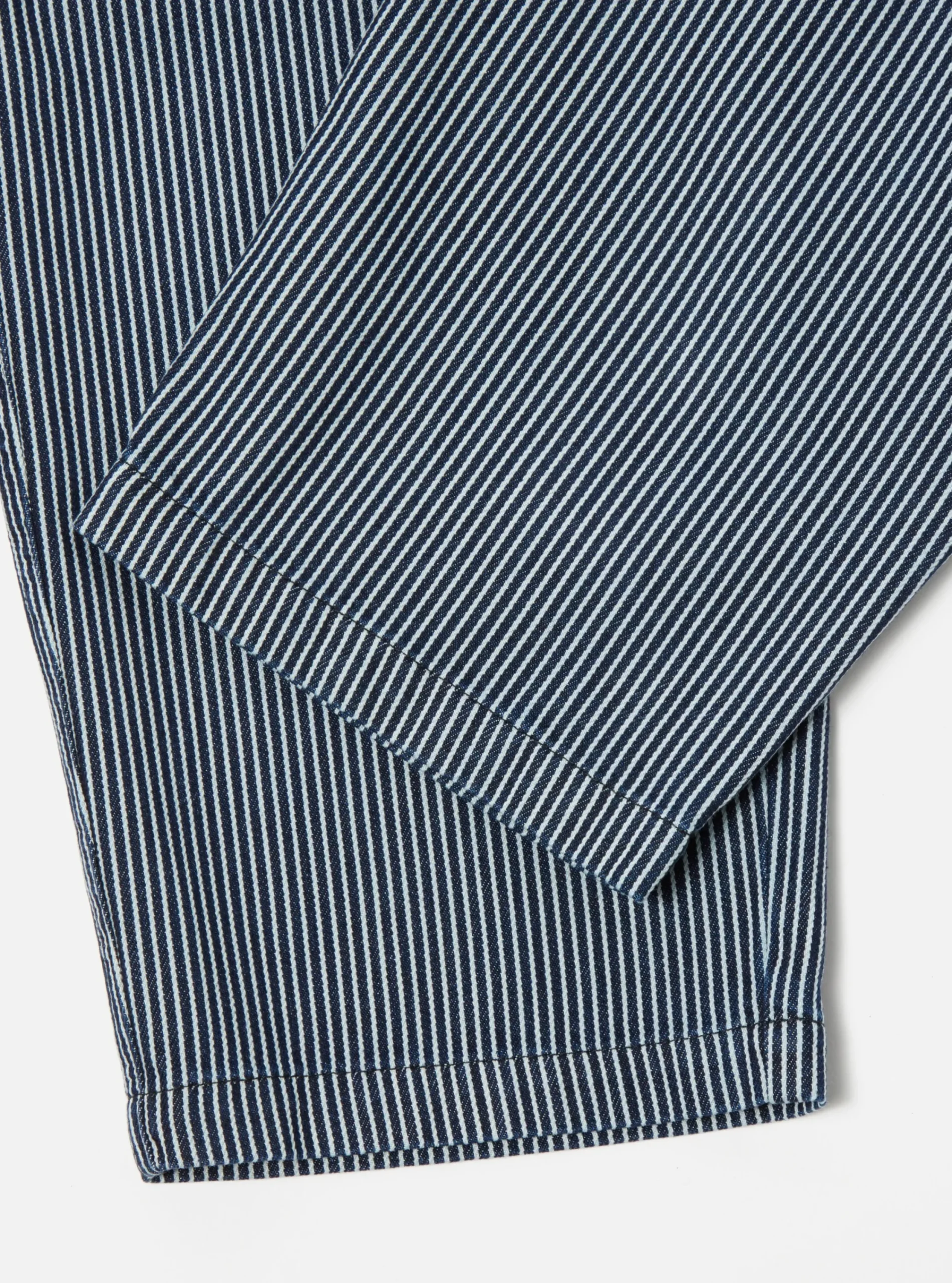 Fashion Hi Water Trouser In Indigo Hickory Stripe Denim Men Trousers.