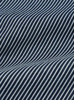 Fashion Hi Water Trouser In Indigo Hickory Stripe Denim Men Trousers.