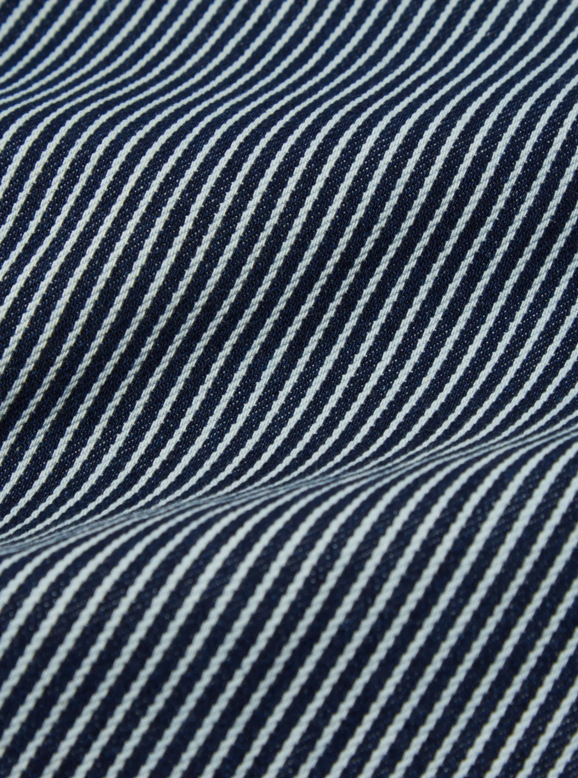 Fashion Hi Water Trouser In Indigo Hickory Stripe Denim Men Trousers.