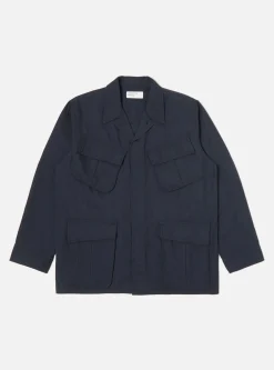 Discount Jungle Jacket In Navy Cotton/Nylon Serge Men Jackets.