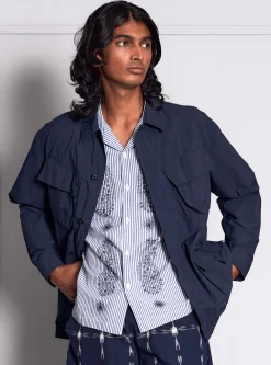 New Jungle Jacket In Navy Recycled Washed Nylon Men Jackets.
