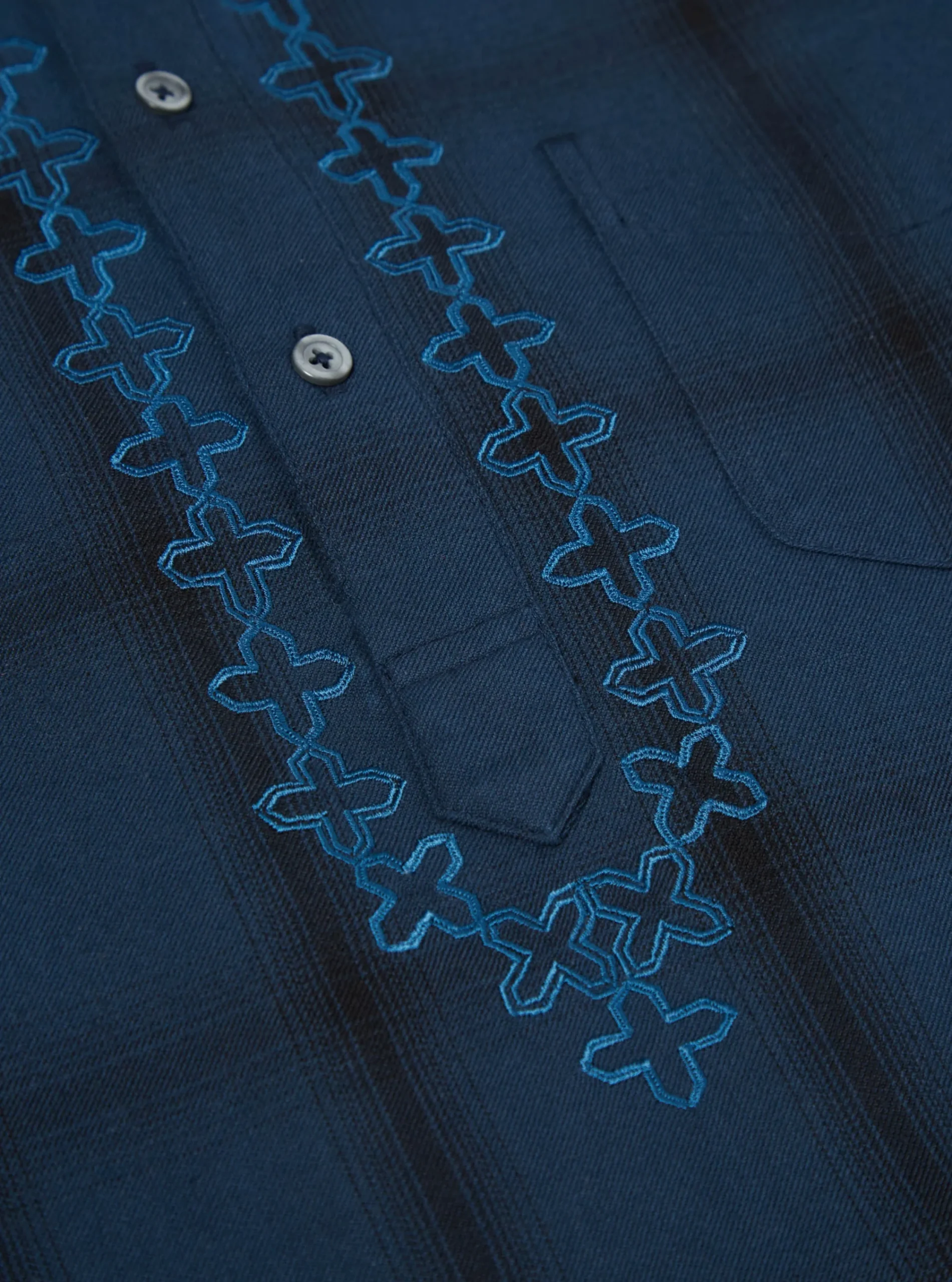 Best Sale Kurta Shirt In Navy Shadow Check Men Overshirts.