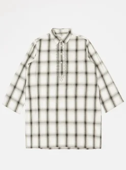 Hot Kurta Shirt In Ecru Shadow Check Men Overshirts.