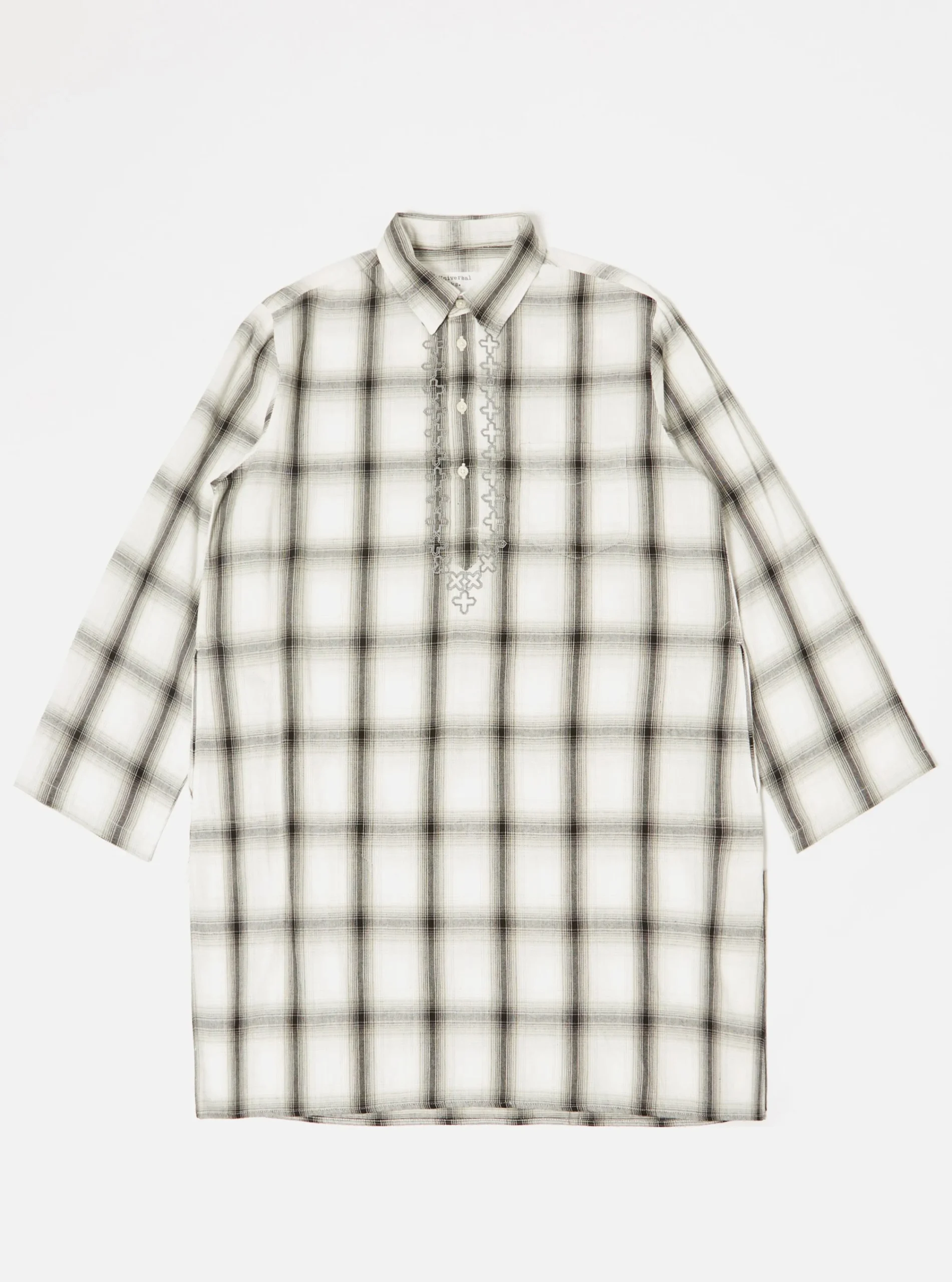 Hot Kurta Shirt In Ecru Shadow Check Men Overshirts.