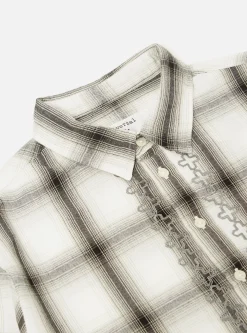 Hot Kurta Shirt In Ecru Shadow Check Men Overshirts.