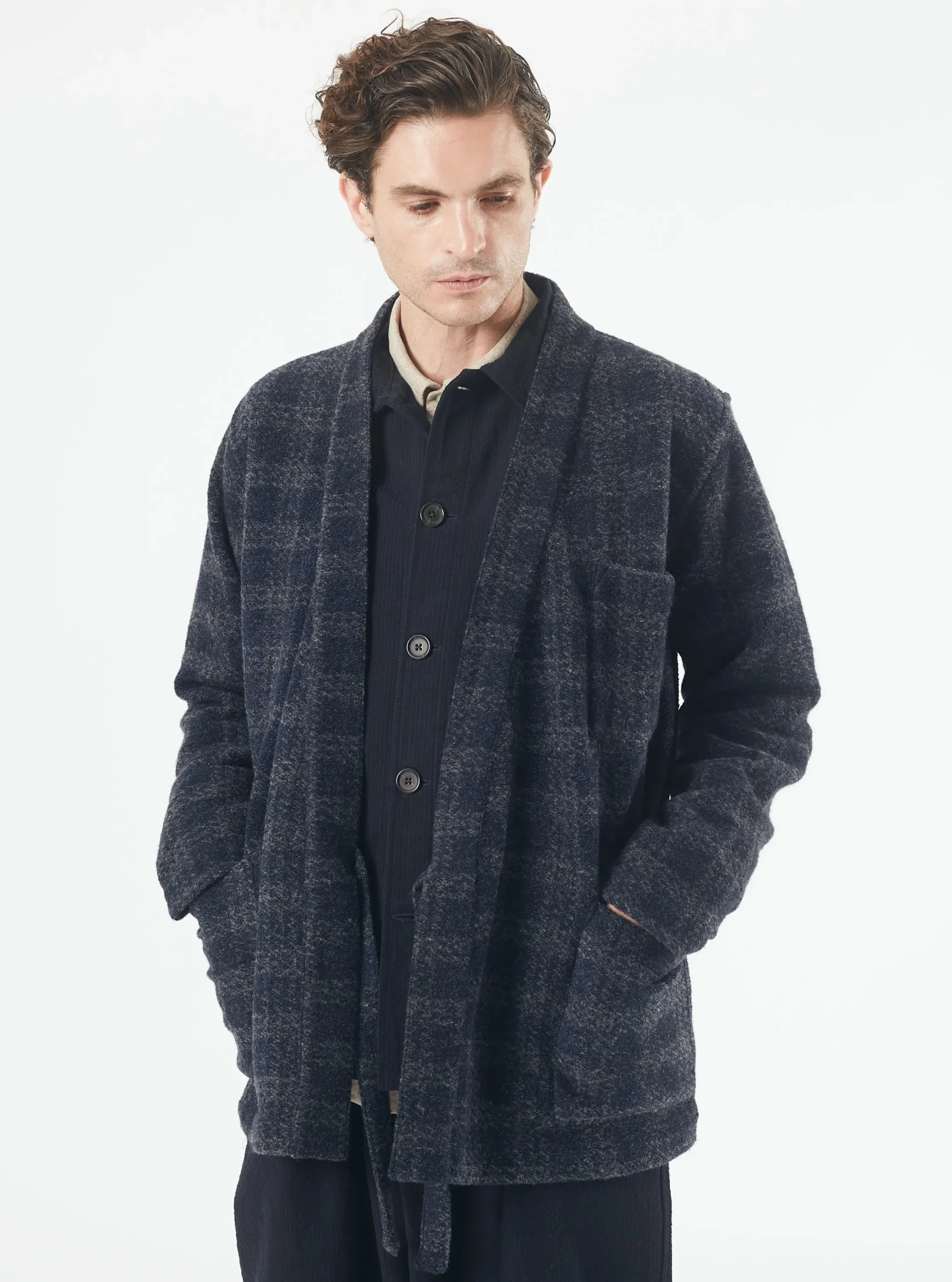 Best Sale Kyoto Work Jacket In Navy Swarm Fleece Men Fleece.