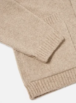 Store Langdale Cardigan In Oatmeal Eco Wool Men Knitwear.