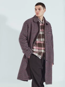Cheap Long Swing Overcoat In Pink Cortina Tweed Men Coats & Outerwear.