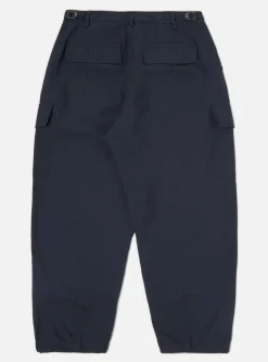 Hot Loose Cargo Pant In Navy Cotton/Nylon Serge Men Trousers.