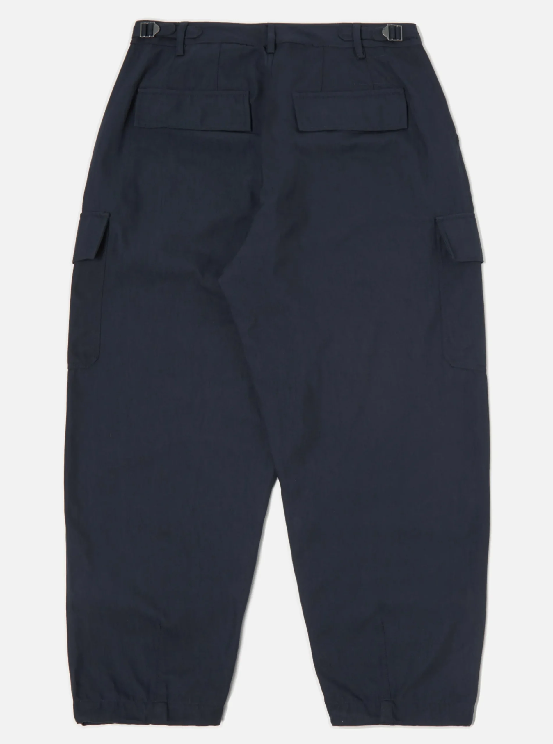 Hot Loose Cargo Pant In Navy Cotton/Nylon Serge Men Trousers.