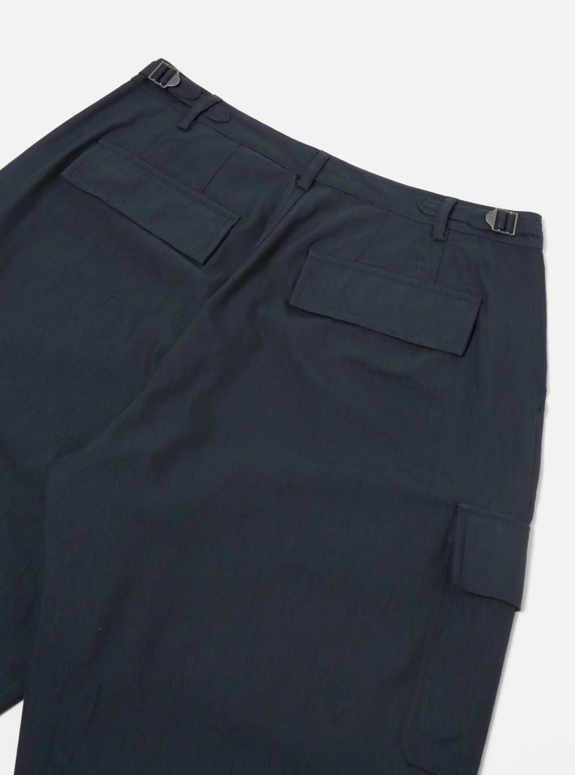 Hot Loose Cargo Pant In Navy Cotton/Nylon Serge Men Trousers.