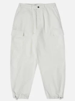 Hot Loose Cargo Pant In Ecru Lightweight Moleskin Men Trousers.
