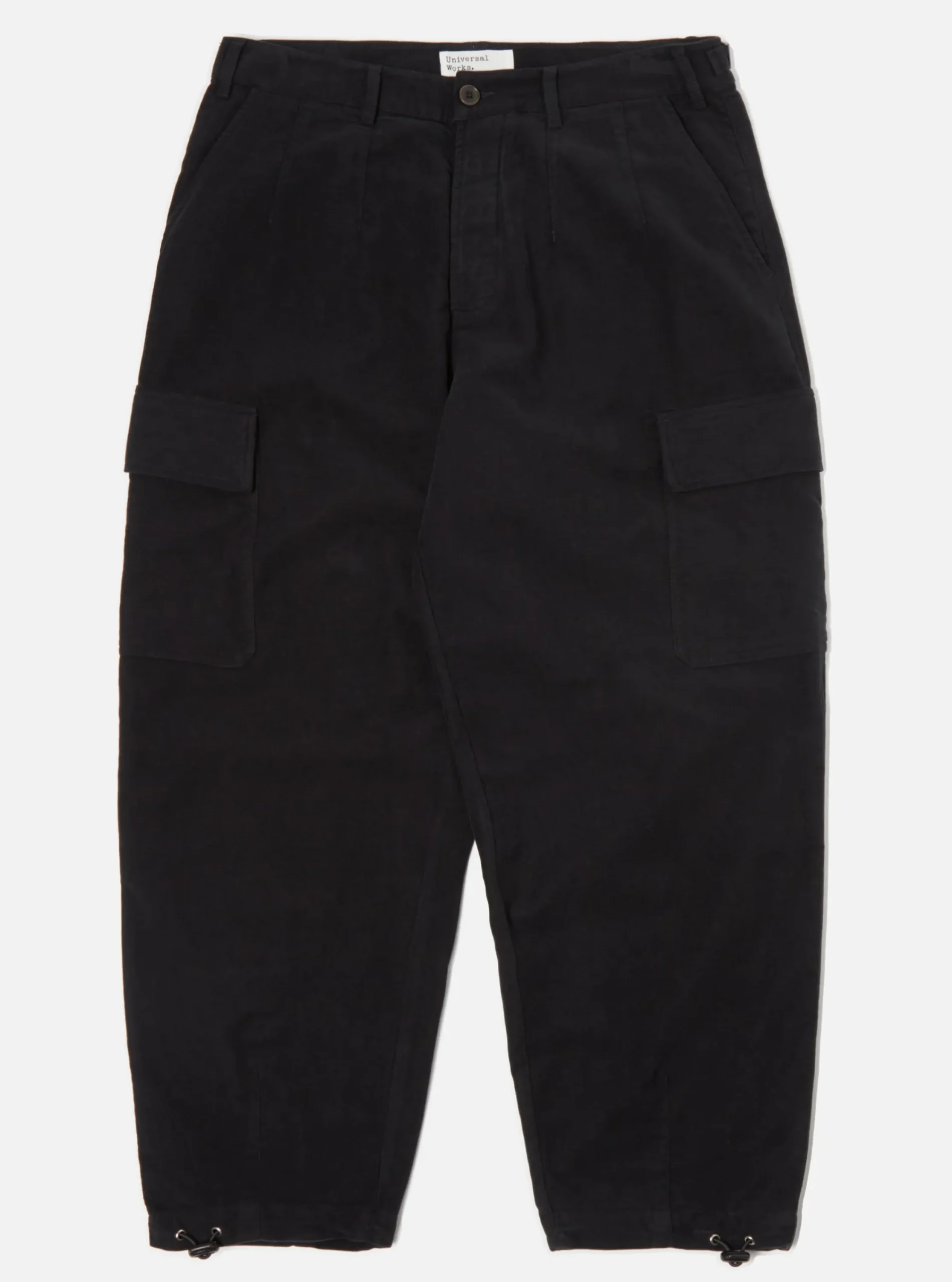 Hot Loose Cargo Pant In Dark Navy Lightweight Moleskin Men Trousers.