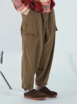 Sale Loose Cargo Pant In Lovat Lightweight Moleskin Men Trousers.