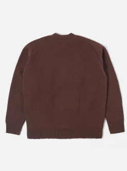 Best Loose Pocket Crew In Brown/Navy Scottish Knit Men Knitwear.