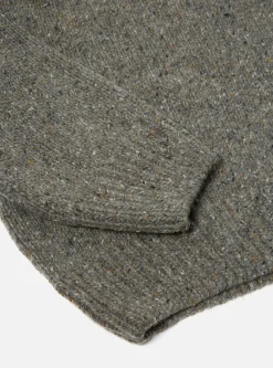 Discount Loose Pocket Crew In Grey Lambswool Fleck Men Knitwear.