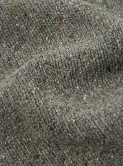Discount Loose Pocket Crew In Grey Lambswool Fleck Men Knitwear.