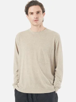 Sale L/S Big Pocket Tee In Sand Recycled Wool Mix Sj Men Tees & Sweats.