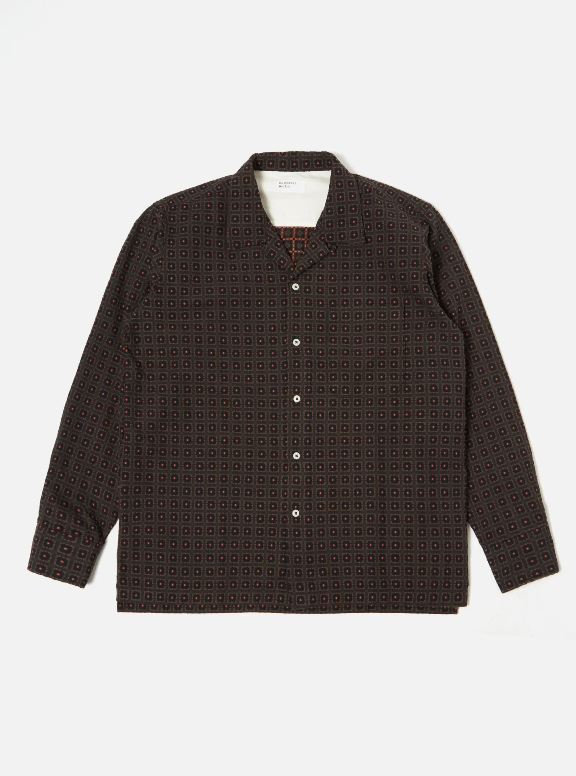 Flash Sale L/S Camp Shirt In Brown Delos 8 Cotton Men Overshirts.
