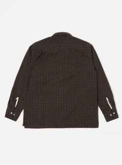 Flash Sale L/S Camp Shirt In Brown Delos 8 Cotton Men Overshirts.