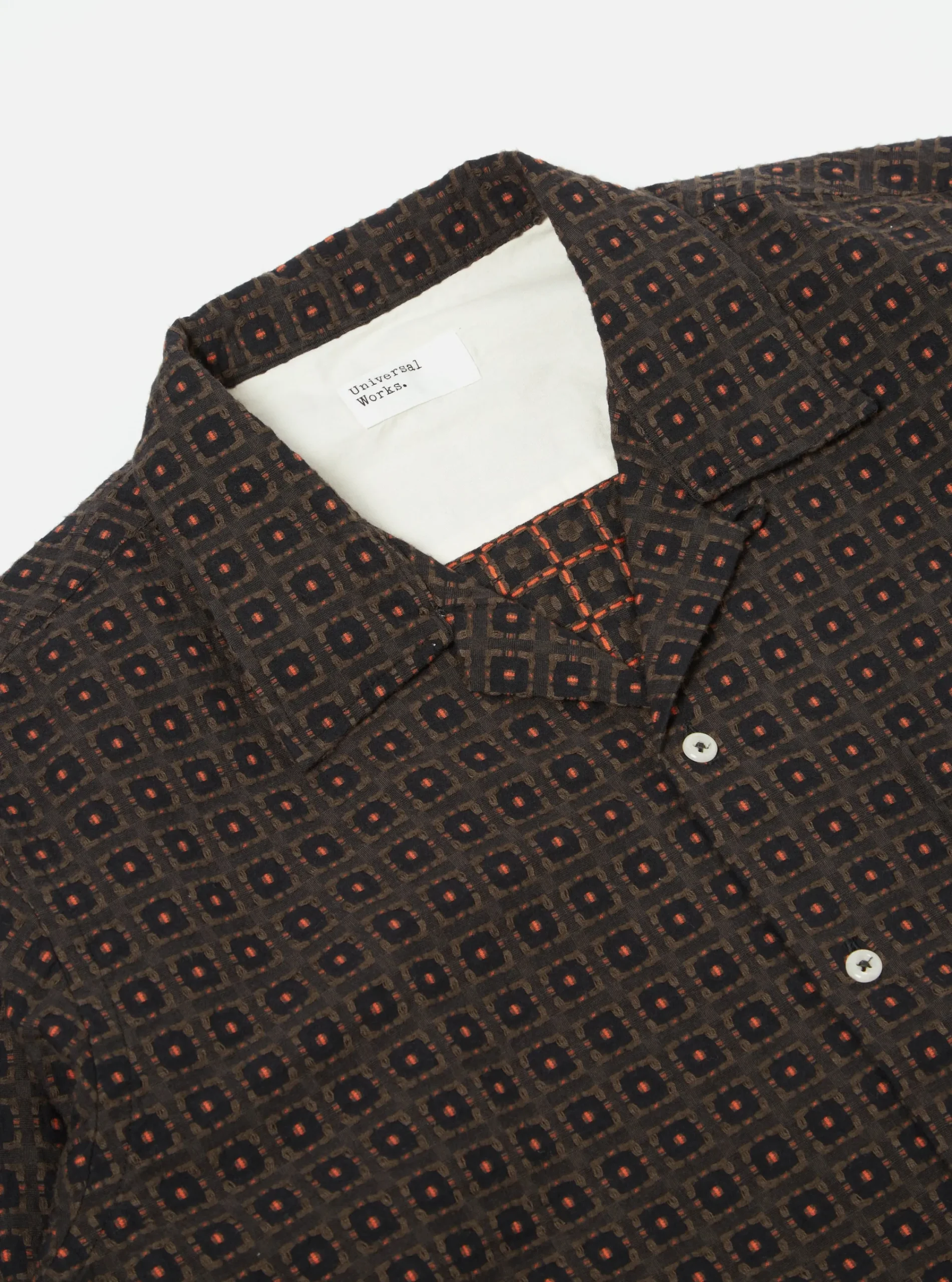 Flash Sale L/S Camp Shirt In Brown Delos 8 Cotton Men Overshirts.