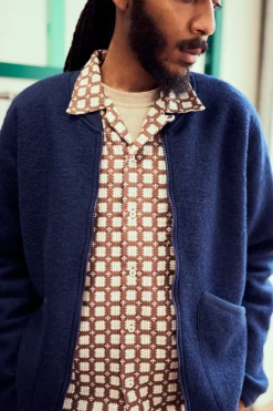 Shop L/S Camp Shirt In Sand Delos 8 Cotton Men Overshirts.