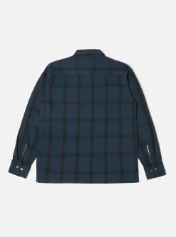Flash Sale Ls Pullover Shirt In Navy Embroided Shadow Check Men Shirts.